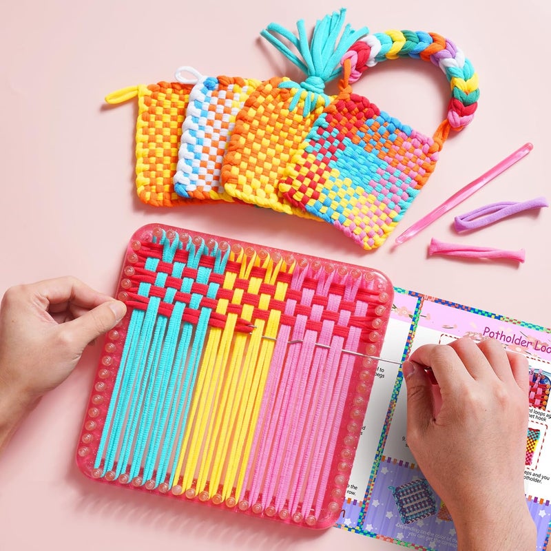 Renlive Upgraded Weaving Loom Kit Toys for Kids & Adults, DIY Arts & Crafts, Easy Potholder Loom Knitting Activity for Beginners, Ideal Gifts for Girls Ages 5 6 7 8-12 13 Years Old, 252 Craft Loops - Image 3